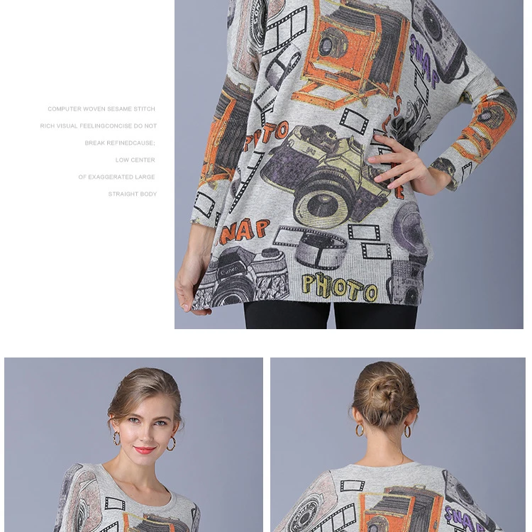 2018 Women's European and American hedging in the long section sweater loose bottoming shirt sweater women's blouse tide (11)