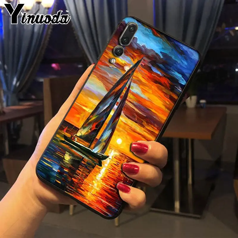 sunset boat Oil Painting