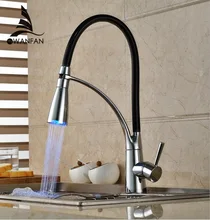 Schwarz und Verchromt Kitchen Sink Wasserhahn Deck Berg Pull Out Dual Sprühdüse Heiß Kalt Mischer Wasserhähne Waschbecken mixerGYD-7661