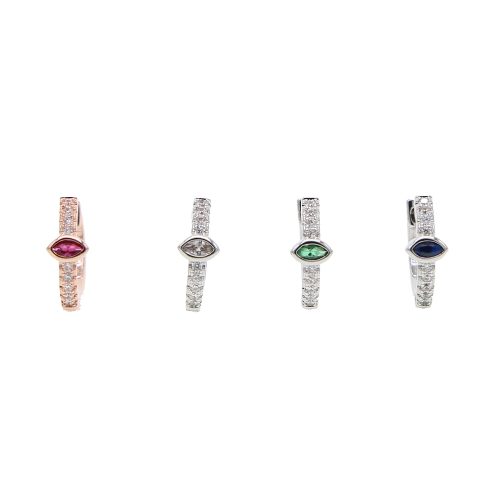 minimal minimalist geometric simple small tiny huggie hoops birthstone colorful women delicate cz earring
