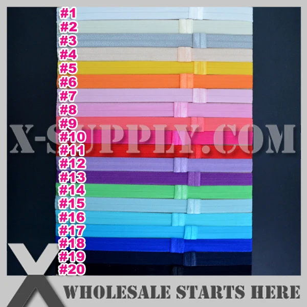 

5/8" (1.5cm) Elastic Webbing Headband/Stretch Headband for Baby/22 Colors Mixed for Hair Accessories