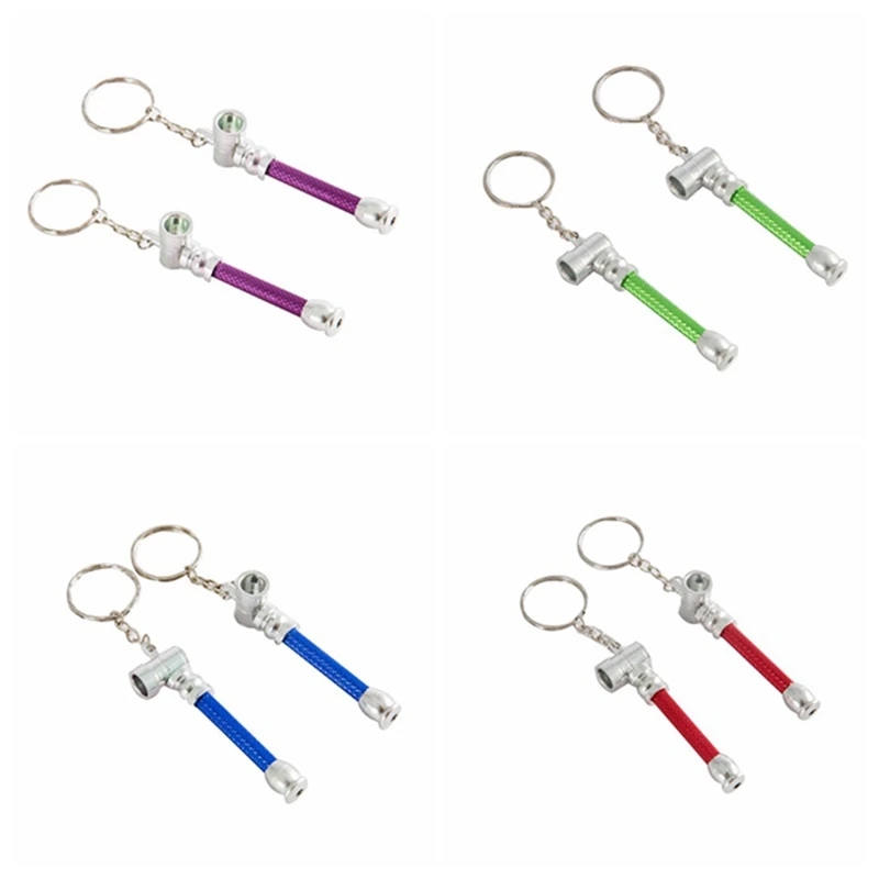 

Mini Metal Smoking Tools Mushroom Shaped Tobacco Pipe Keychain Straight Type Portable Key Chain Safe And Protective Performance