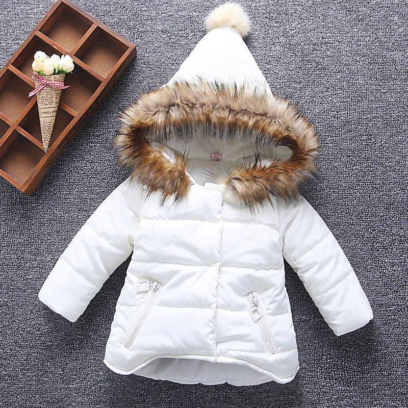 Новая детская зимняя куртка-парка с меховым капюшоном для маленьких девочек и мальчиков Осенняя брендовая одежда для маленьких девочек 2, 4, 5, 6 лет, пальто, платья, верхняя одежда