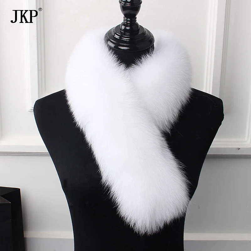 

Winter Real Fox Fur Collar Women 100% Natural Fox Fur Scarf Warm Fur Collar Scarves with Clamp