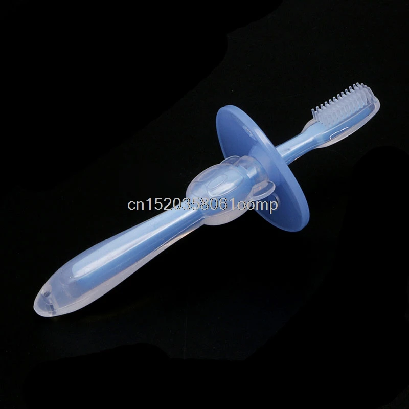 Новинка, мягкий безопасный сгибаемый Прорезыватель для обучения зубов, зубная щетка - Цвет: Синий