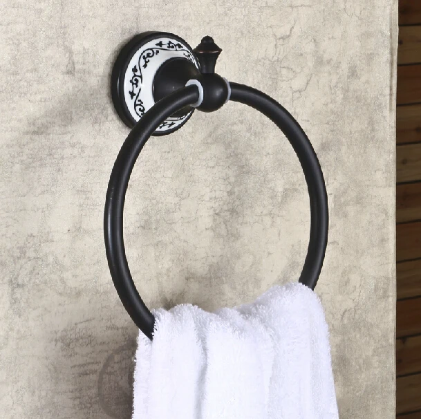 

Free Shipping Bathroom Wall Mounted Towel Ring Round Towel Holder Oil Rubbed Bronze