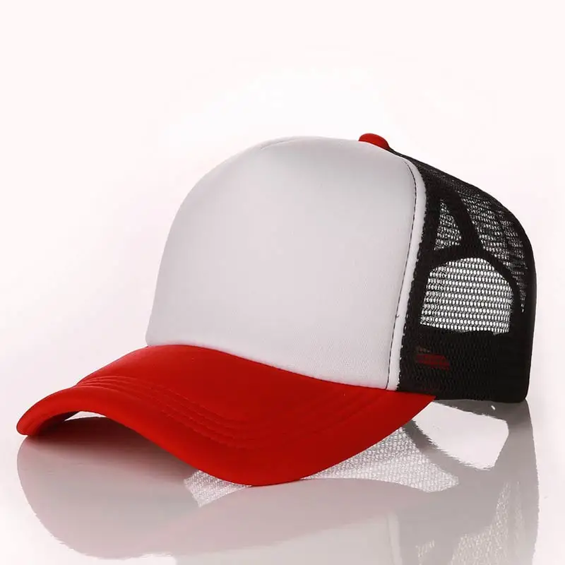 Trucker Hat Foam Mesh Baseball Cap Adjustable Snapback Solid Plain Men Hats Flat