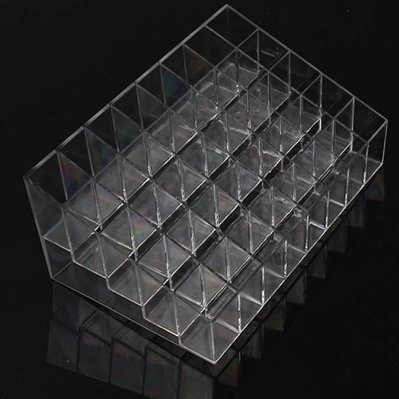 

Trapezoid Clear Makeup Display 40 Lattices Lipstick Stand Case Cosmetic Organizer Holder Box Hot Sale High Quality