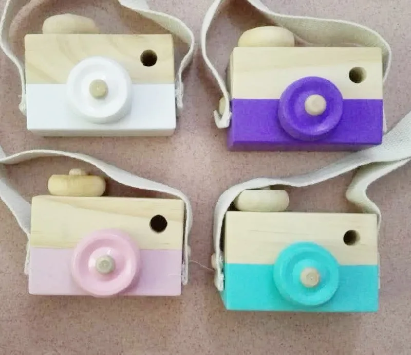 Cute Cartoon Wooden Camera Toys For Baby Kids Room Decor Furnishing Articles Child Christmas Birthday Gift