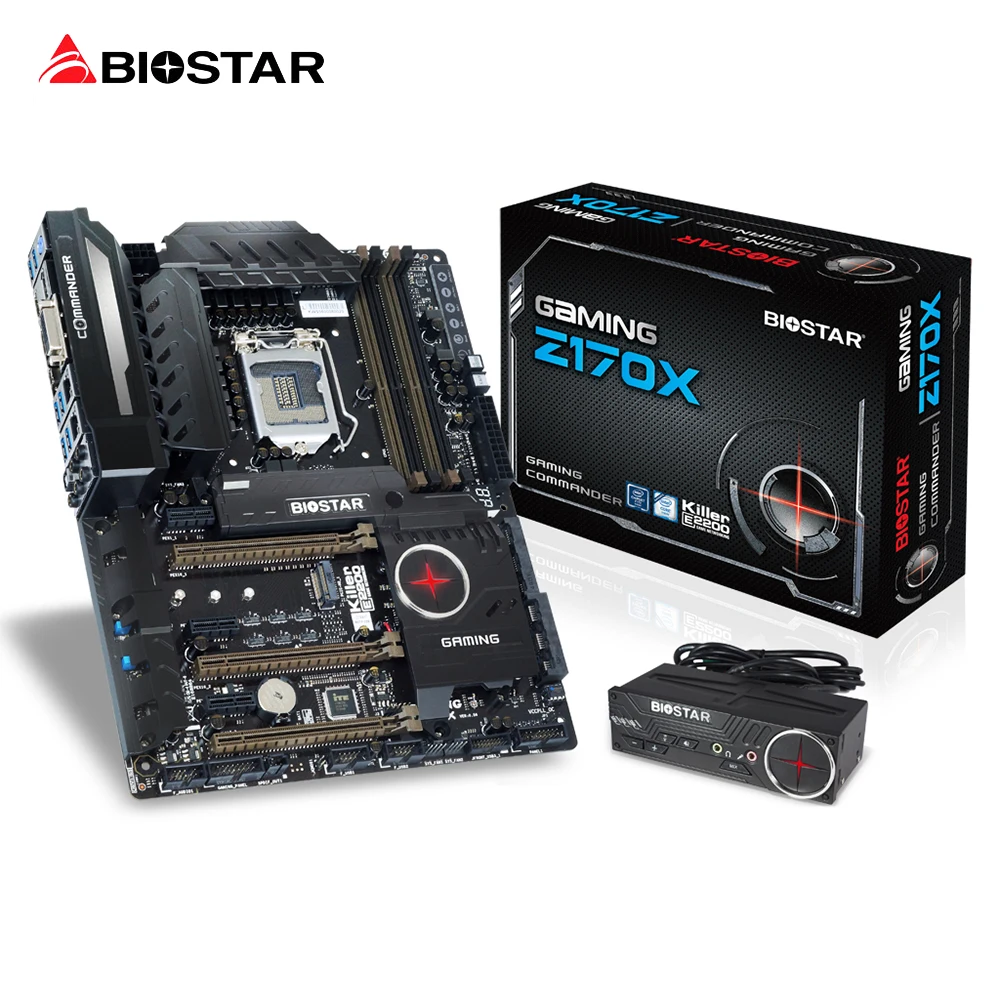 BIOSTAR Gaming Z170X 1151 Motherboard DDR4 Dual Network Card Support I7-6700K Core i5 i3 Pentium Desktop Computer Motherboard biostar new h110mlc desktop motherboard for intel core i5 i7 7700k 6700 cpu lga 1151 micro atx ddr4 2133 1866 computer mainboard