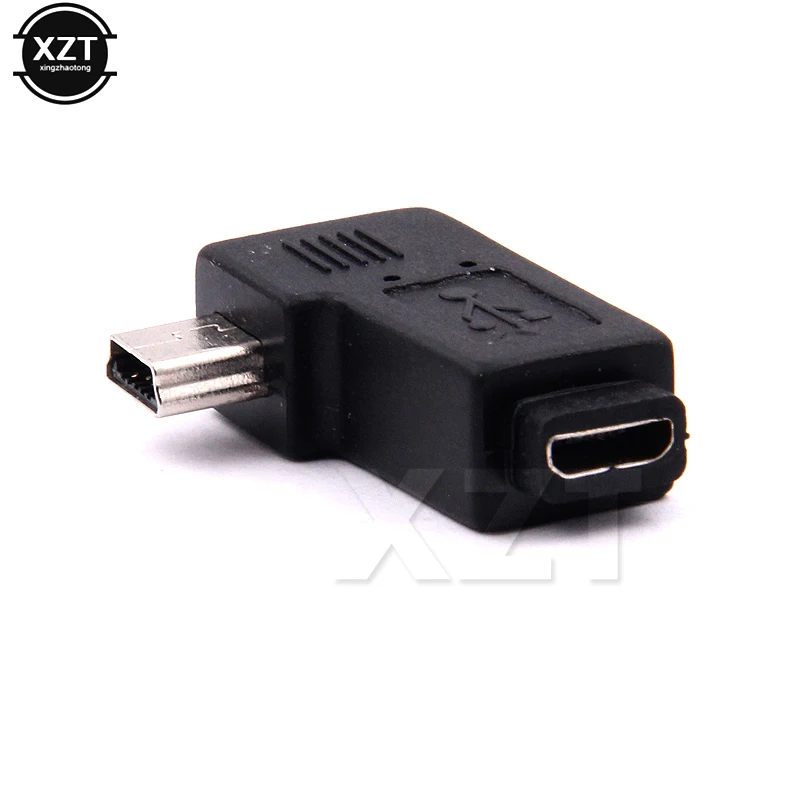 1 шт. мини USB Тип B разъем на Micro V8 поворот V3T 5pin 90 градусов левый угол адаптер|left