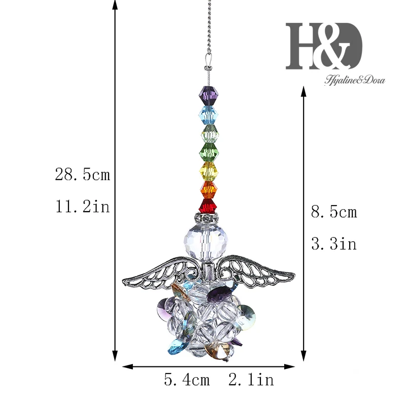 Хрустальная чакра H& D, защита от солнца, ангел-хранитель, подвесная оконная подвеска, фэншуй, Радужный производитель, защита от солнца, для украшения дома и сада