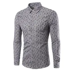 2019 Мужская рубашка осень зима с длинными рукавами пэчворк застежка camisas hombre длинный рукав британский стиль хлопок мужская рубашка # VE7