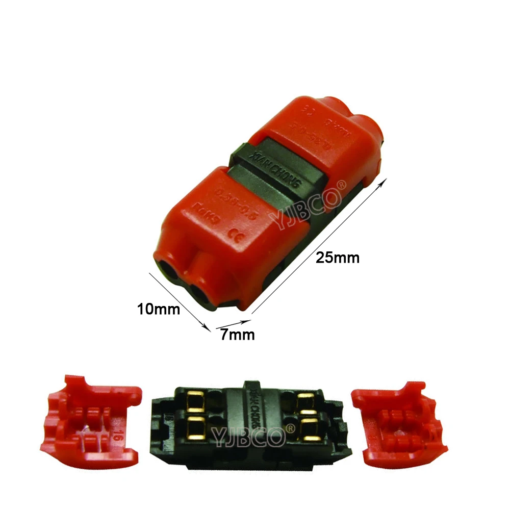 100 шт. 1pin/2pin скотч замок Быстрый Сращивание H/T тип провода разъемы для 4-18AWG кабэ набор клемм обжимной Электрический автомобильный аудио 2