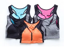 MADHERO Women Sports Bra Push-up Crop Tops Running Quick-dry Gym Zipper Brassiere Fitness Exercise Yoga Bras Sujetador Deportivo
