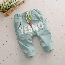 Новые весенние красивые модные Для мальчиков и девочек для новорожденных брюки Штаны для мальчиков брендовые хлопковые детские штаны одежда для малышей осенне 7-24 м