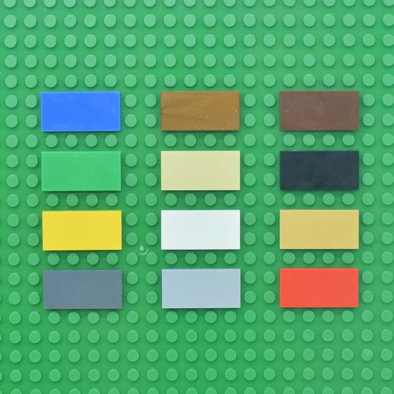 

30Pcs Flat Tile 2x4 DIY Enlighten MOC Plastic Building Block Bricks Toys For Kids Compatible With Legoedly Assembles Particles