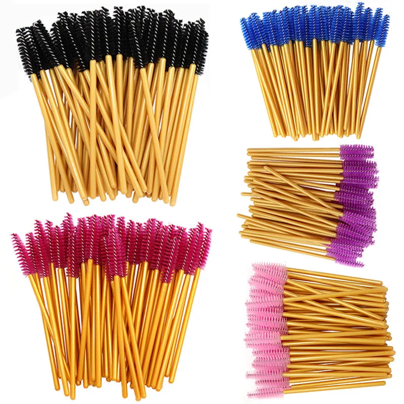 

50Pc Disposable Eyelash Brushes Professional Micro Mascara Applicator Wand Makeup Brush Tool Set Eye Lash Extension Brushes