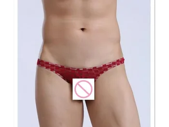 

Low Waist U Convex Super Thin Mens Mesh G String Thongs Transprant Sexy Briefs Men Underwear 5 color Size S M L 1pcs