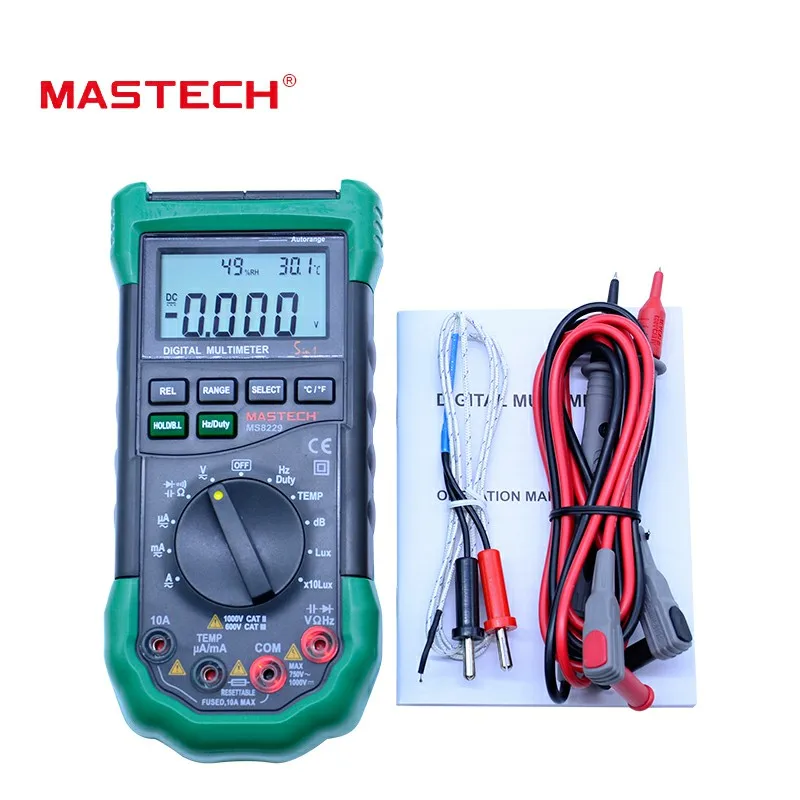 

Original Mastech MS8229 5 in1 Auto range Digital Multimeter Multifunction Lux Sound Level Temperature Humidity Tester Meter