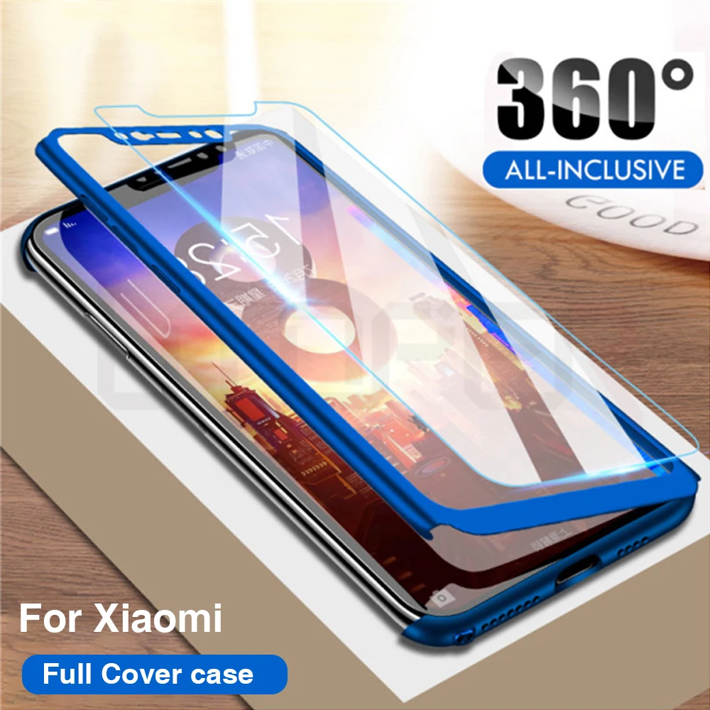 Для Xiaomi Redmi Note 7 чехол 360 Полный Чехол для Mi 8 Lite A2 6 Pro 5A 6A 5 Plus S2 4A 4X со стеклом |