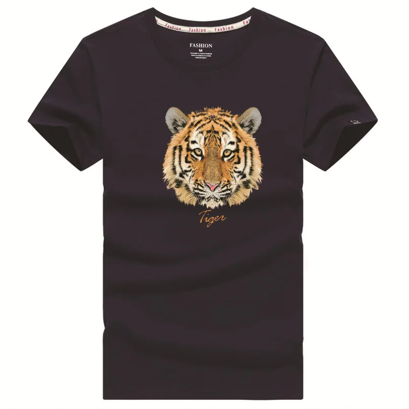 

2019 new brand T-shirt summer sports T-shirt men short sleeve fitness T-shirt men printed tiger head casual T-shirt S-5XL