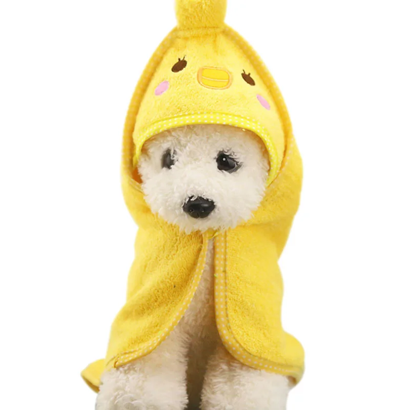 Мультфильм животных Pet Полотенца Одеяло супер абсорбент Душ щенок Для ванной Полотенца - Цвет: Yellow