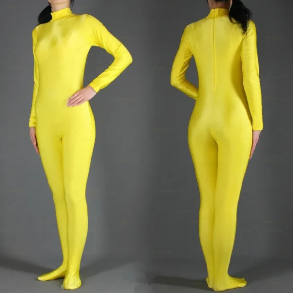 (SWH003) Yellow Spandex Zentai Full Body Skin Tight Jumpsuit Zentai