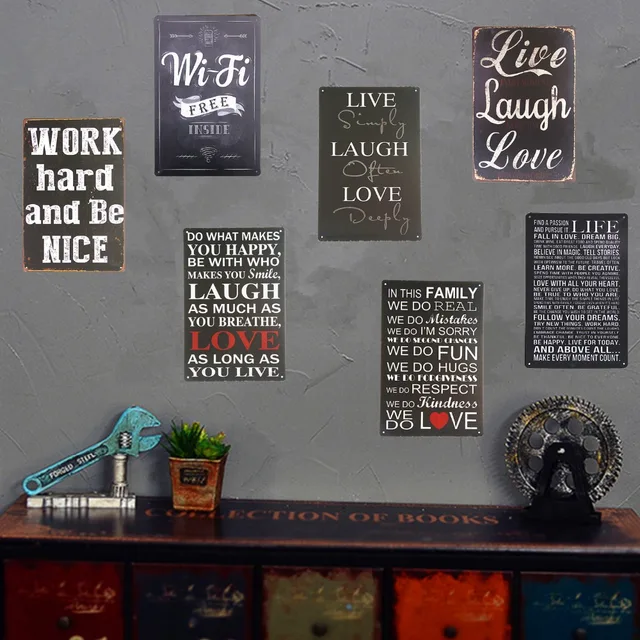 Shabby Chic Tin Metal Signs Love Live Free Wi Fi Restaurant Poster Shabby Chic Tin Metal Signs Love Live Free Wi Fi Restaurant Poster Bedroom Pub Home
