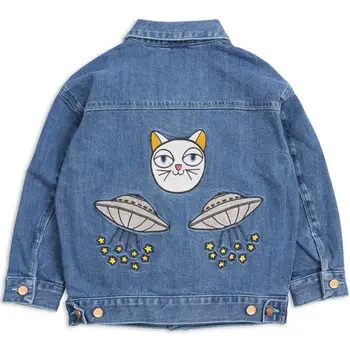 

2020 Baby Girls Denim Jacket UFO Cat Embroidery Boys Jackets And Coats Kids Girls Jeans Jackets Spring Autumn Children Outerwear
