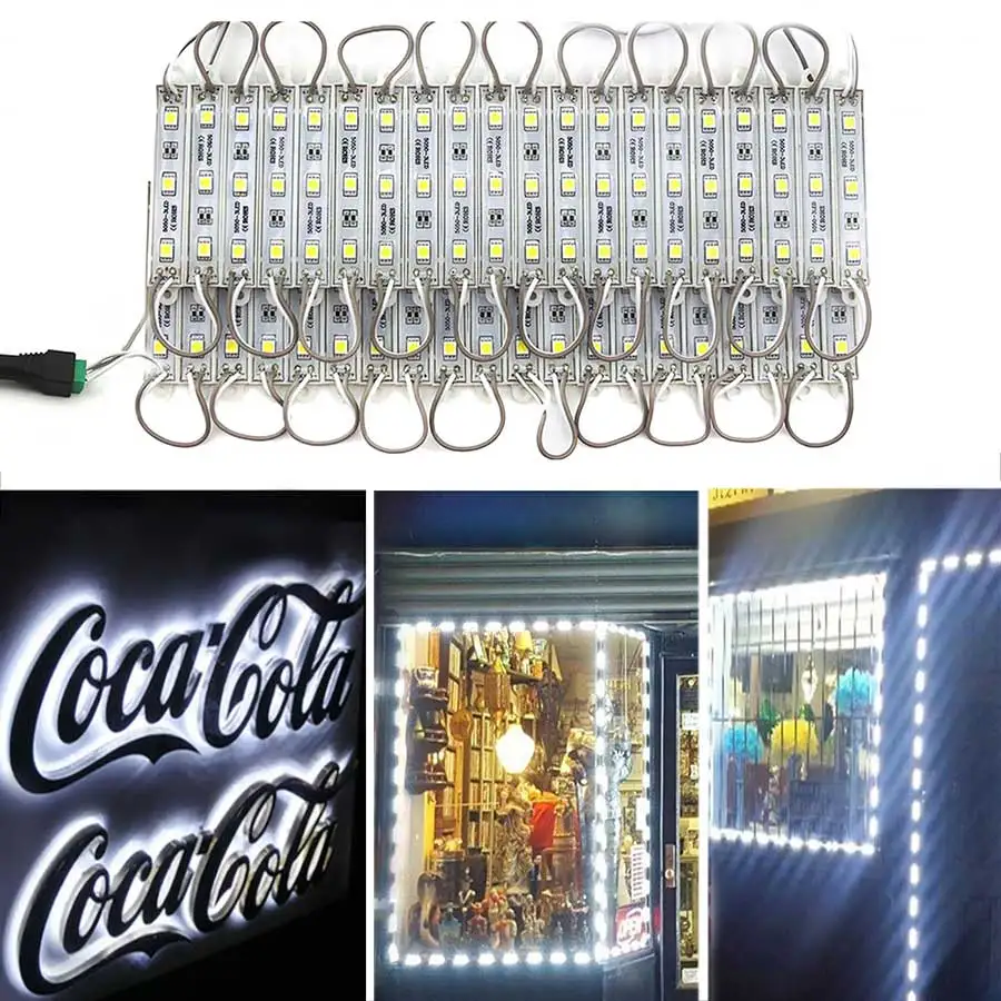 LED Module SMD 5050 3 LED DC12V Waterproof Storefront Strip Light Advertisement Sign Letter  Lamp Modules Lights White Color (13)
