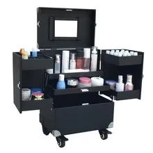 Алюминий из искусственной кожи подходят для преторианской борьбы с ПВХ панели прокатки для хранения косметических принадлежностей, чехол поезда косметических коробка тележка с замочком