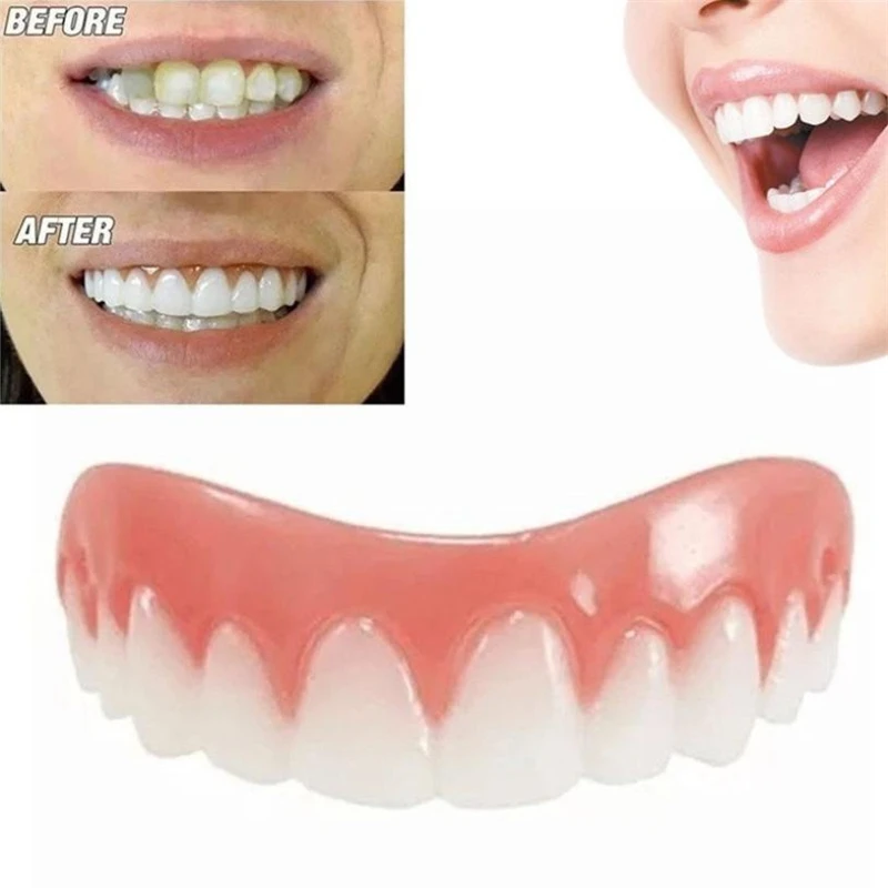

1pcs Dental Veneers Comfort Fit Teeth Top Cosmetic Veneer One Size Fits All Denture Adhesives Tooth False denture teeth smile df