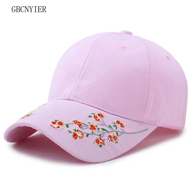 

GBCNYIER Embroidery Flower Spring Hat Classic Embroidery Plum Baseball Cap Adjustable Spring Thin Cotton Visor