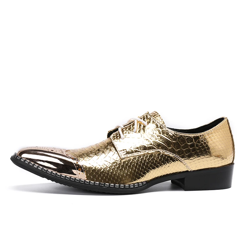 Deification/деловые свадебные туфли в итальянском стиле; бордовые Мужские модельные туфли на шнуровке; Новинка; мужские туфли-оксфорды золотистого цвета со змеиным узором