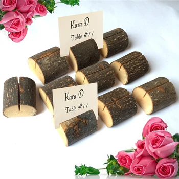 

10PCS Country Style Coffee House Hotel Wooden Table Cards Holder Retro Wedding Table Decorations Rustic Wood Table Numbers Stand