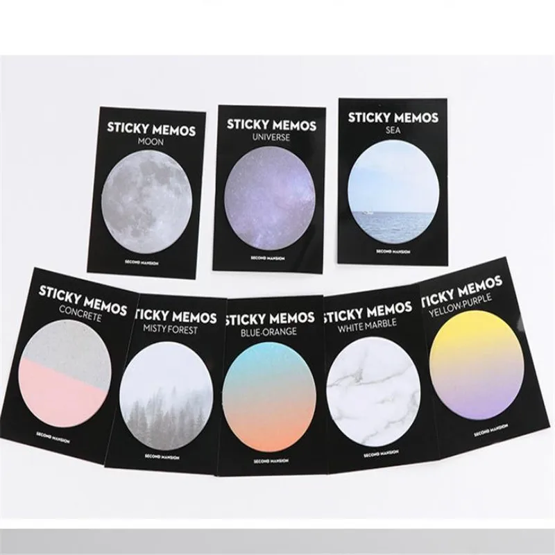

1pcs Cute Color Memo Pad Bookmarks Creative Universe Sticky Notes School Stationery Supplies Planner Paper Stickers