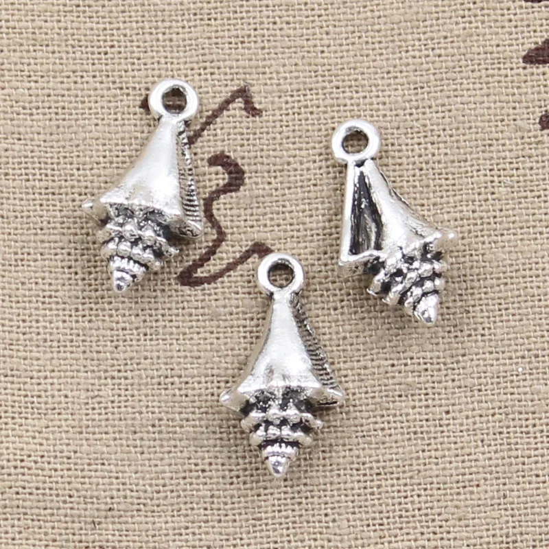 

12pcs Charms conch shell 21x11x6mm Antique Silver Plated Pendants Making DIY Handmade Tibetan Silver Jewelry