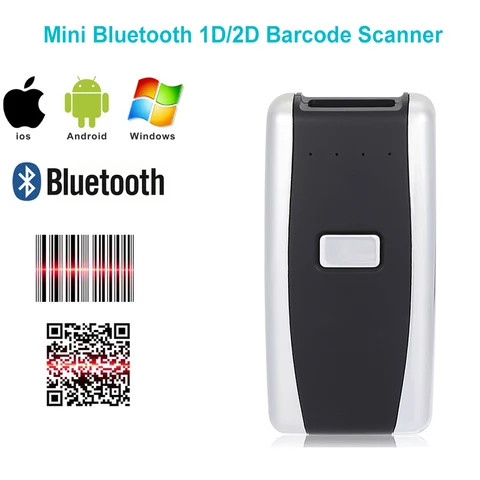 Leitor de Código de Barras Android do Windows o Envio Gratuito de Mini 2d sem Fio Bluetooth Portátil Scanner qr Code dm Pdf417 Ios 1d – 2d