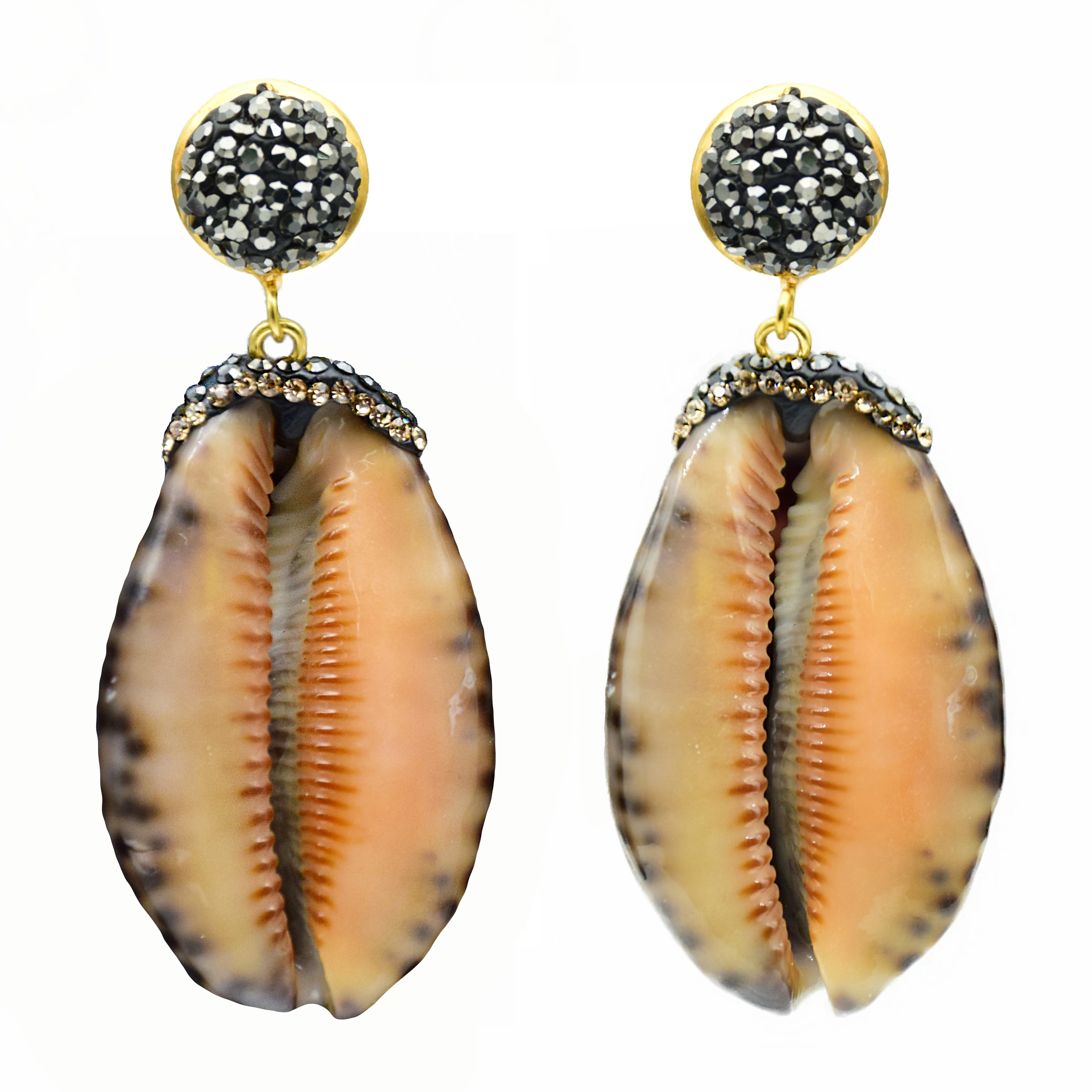 

Sea Shell Earrings Gold Color Big Hyperbole Shell Statement Earrings For Women Weddings Party Irregular Geometric Jewelry Trendy