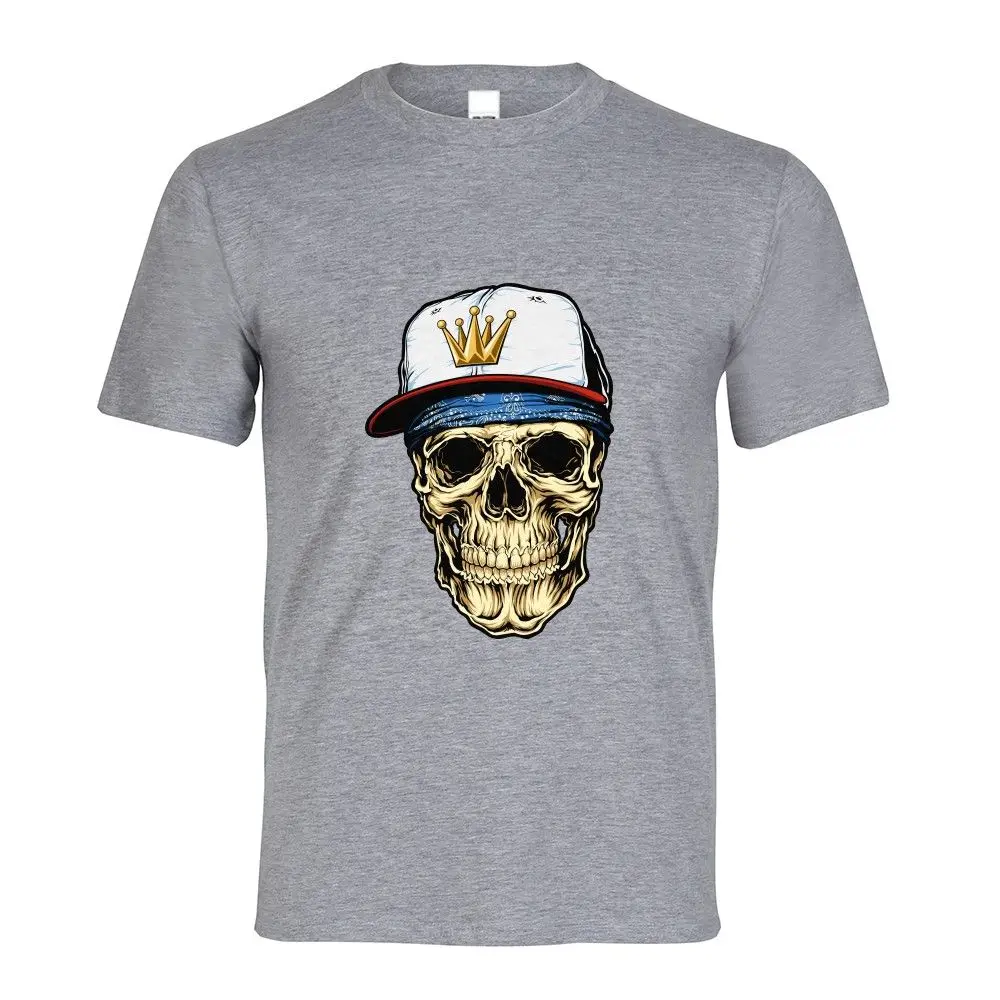 

Hip Pop Gold Skull Print Cotton TShirt Boy's Tops Hipster Tees Kids Funny T-Shirts Summer White Clothes 2019 Youth Streetwear