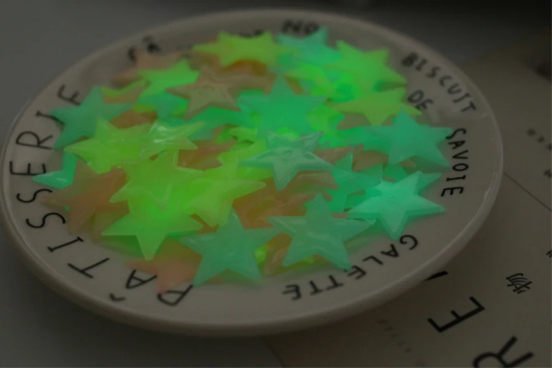 DIY 3D Звезды Луна светится в темноте светящиеся флуоресцентные бабочки Метеор пластиковые наклейки игрушки для детей спальня