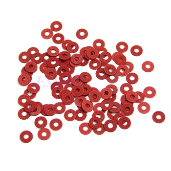 

100Pcs New M3 Flat Spacer Washers Insulation Gasket Ring Red Drop Ship