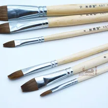 6 шт./компл. волос ласки длинный стержень гуашь акварель масло Живопись принадлежности художественные кисти акриловые чертежная ручка ряд щетка