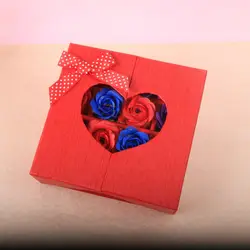 Мыло с розой 16 шт. коробка с сердцем лучший подарок ко Дню Святого Валентина Ароматическая ванна тела лепесток Свадебные украшения дома #30
