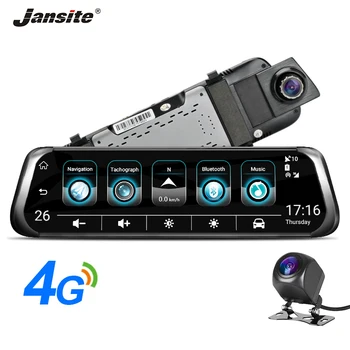 

Jansite 4G Car DVR 10" Touch Screen Android5.1 Car Camera GPS Car Video Recorder Bluetooth 3G Wifi Dash cam Dual Rearview Mirror
