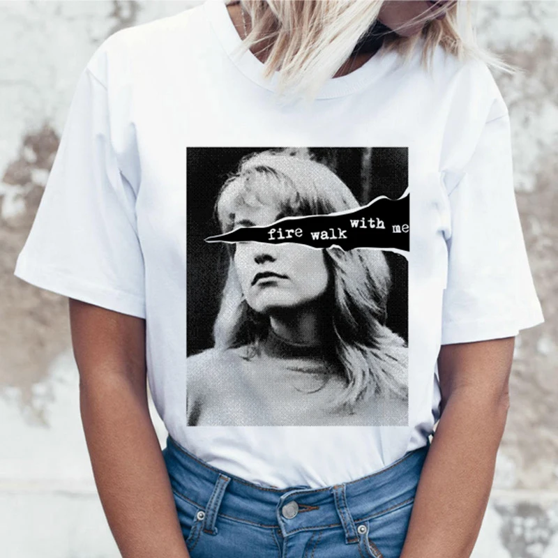 Твин Пикс футболка Женская Harajuku Ullzang Who Killed Laura Palmer футболка с графическим рисунком 90s эстетические футболки женские - Цвет: 4032