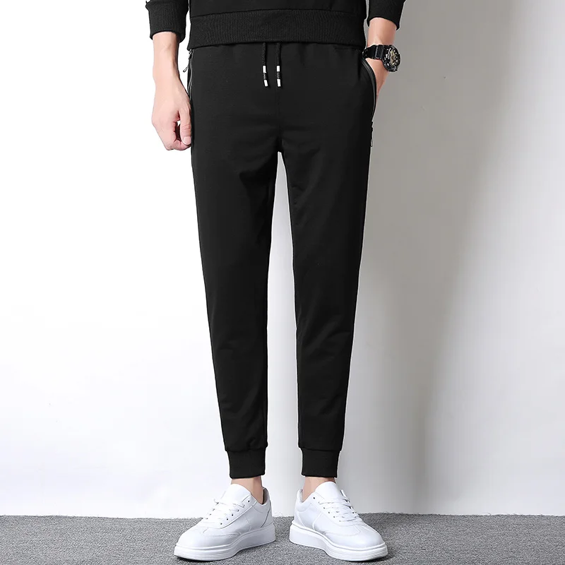 

Mens Cotton Joggers Pants New Male Hip Hop Solid Pants Slim Fit Zipper Design Casual Pencil Pants Mens Outwear Pantalon Skinny