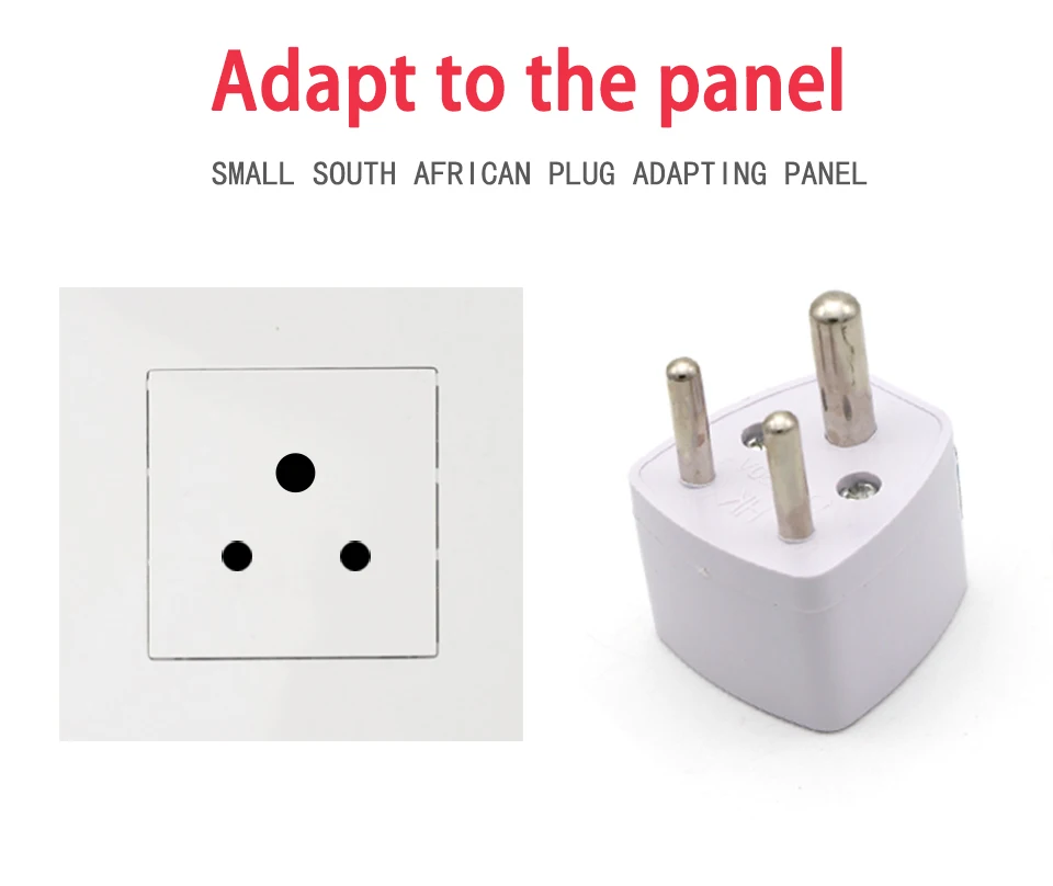 1PC 3 pin Universal UKUSEUAU to Small South Africa Plug India Travel Converter Adaptor AC Power Multi Outlet Adapter Socket  (5)