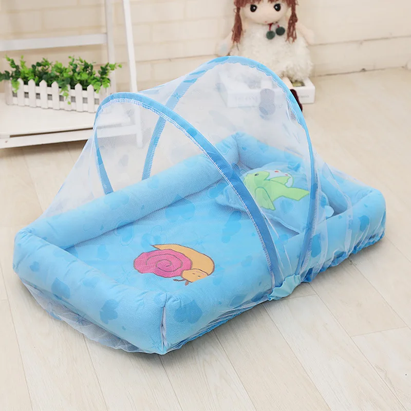 With netting portable baby foldable bed game cotton folding newborn bed with cover portable baby cot baby crib